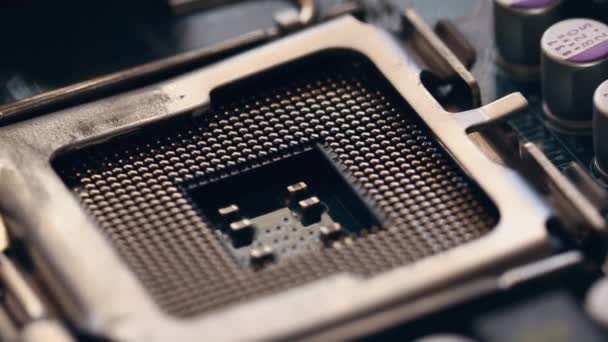 CPU socket in motion — Stock Video