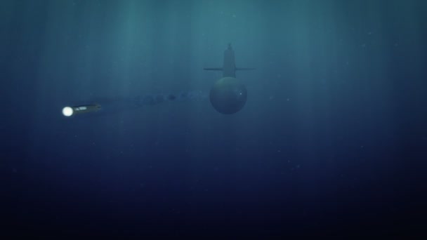 Torpedos de lançamento submarino — Vídeo de Stock