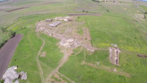 Starożytnego miasta Halmyris, perspektywa powietrzna — Wideo stockowe