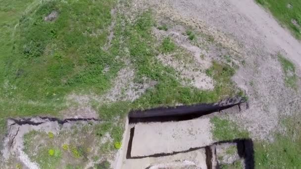 Ruinen der antiken Festung von Noviodunum, Luftaufnahme — Stockvideo