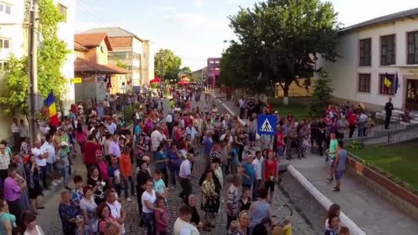Фестиваль вишни в Греци, воздушная перспектива — стоковое видео