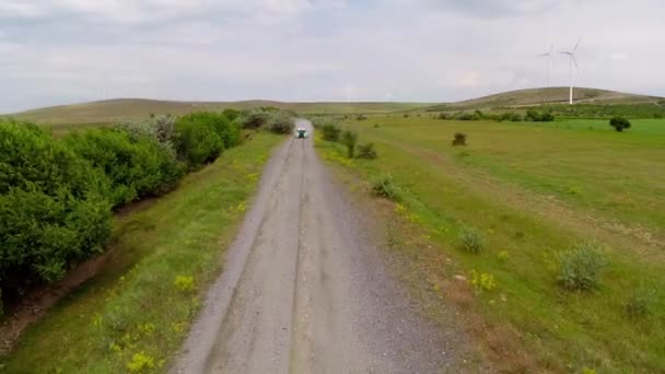 Delta del Danubio Rally speciale parco eolico prova — Video Stock