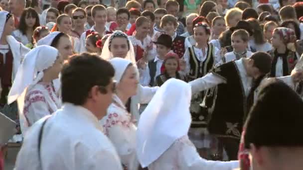 Freundschaftstanz beim internationalen Folklore-Festival am 04. August 2012 in tulcea, Rumänien. — Stockvideo