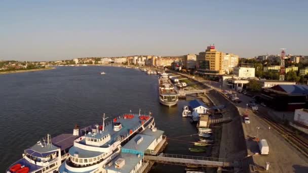 Danube aerial view — Stock Video