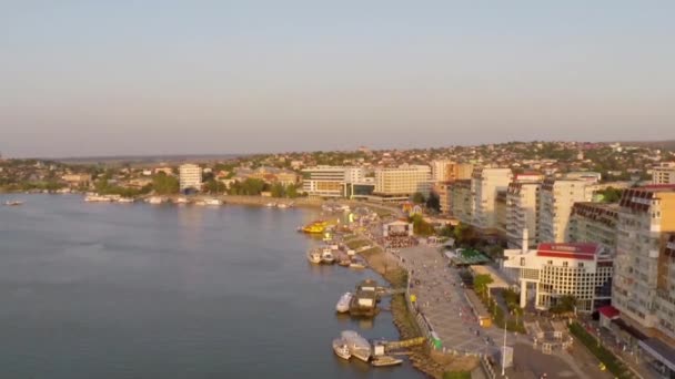 Вид с воздуха на Дунай — стоковое видео