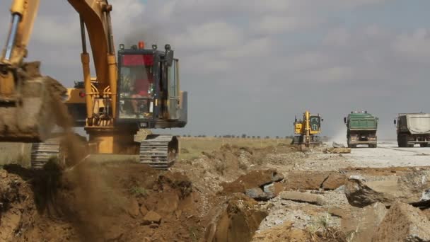 Przedłużenie pasa startowego lotniska Delta Dunaju — Wideo stockowe