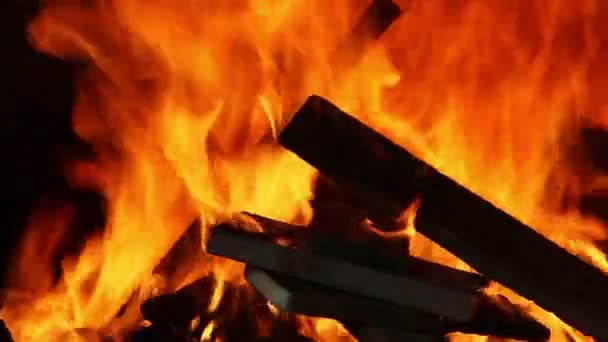 Вогонь на дереві в традиційній хлібній печі — стокове відео
