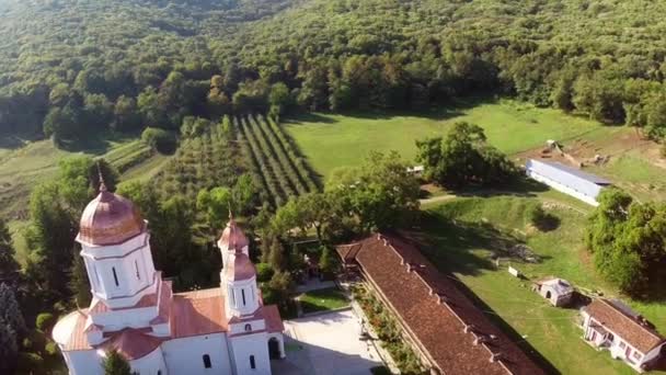 修道院的鸟瞰图 — 图库视频影像