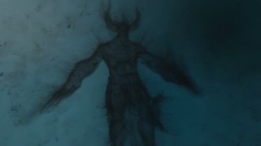 Karanlık parçacıklardan oluşan bir iblisin 3 boyutlu animasyonu