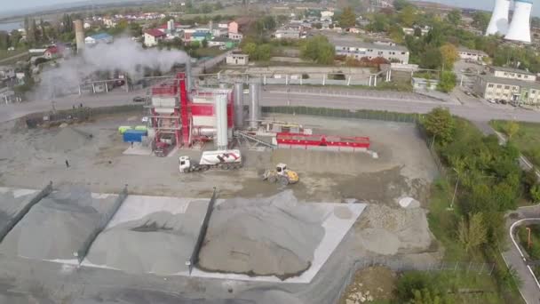 Mélangeur d'asphalte, vue aérienne — Video