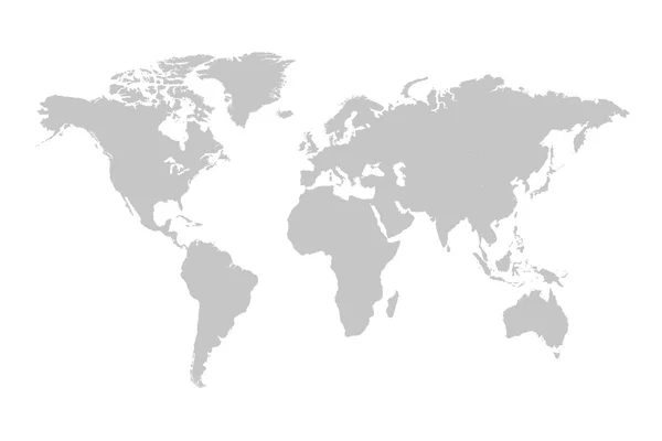 Mapa Mundial Cinzento Ilustração — Vetor de Stock