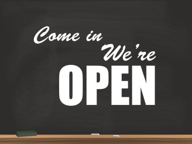 Açık oturum kara tahta illüstrasyon