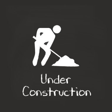 Constrction kara tahta illüstrasyon altında