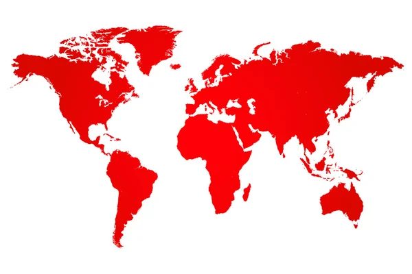 Mapa del Mundo Rojo Ilustración — Vector de stock