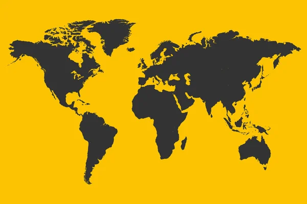 Ilustração do Mapa Mundial Amarelo —  Vetores de Stock