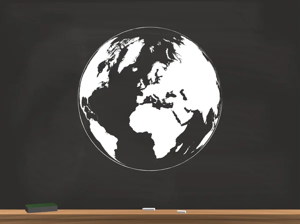 Globe Chalkboard Vector Illustration — Stock Vector