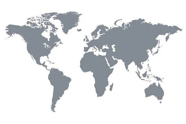 Gris mapa del mundo vector Ilustración — Archivo Imágenes Vectoriales