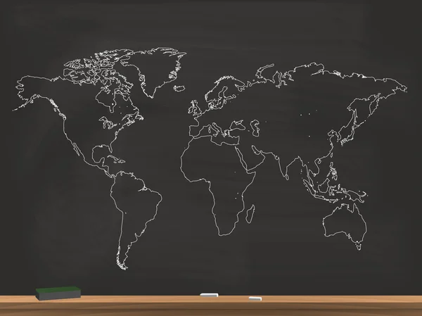 Realista Chalkboard Mapa do Mundo Ilustração vetorial Vetores De Bancos De Imagens Sem Royalties