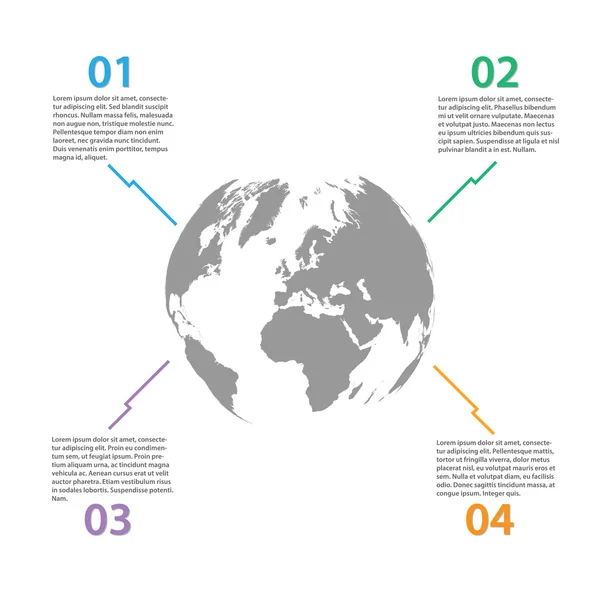 World Globe Infographics Illustration — Stock Vector