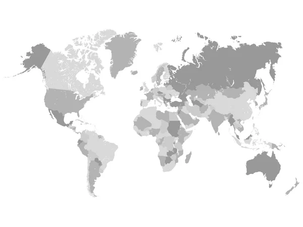 Ilustração do Mapa Mundial de Grayscale — Vetor de Stock