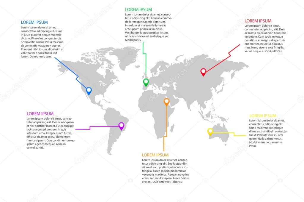 World Map Infographics Illustration