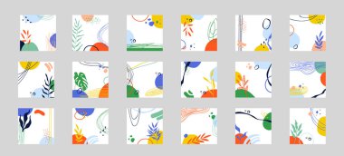 Minimum geometrik desenli posterler. vektör modern soyut arkaplan