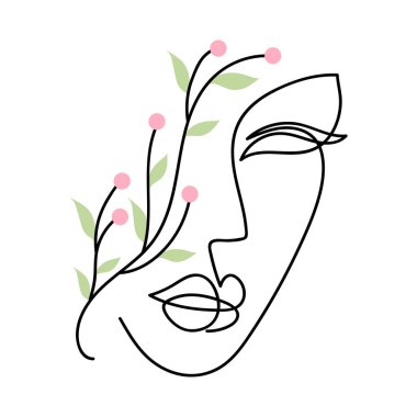 Kozmetik, tişört ve moda için minimalist, oldukça seksi, soyut kadın vücut çizimleri. Bayan portresi konsepti. Moda bir çizgi tasarım vektörü grafik çizimi