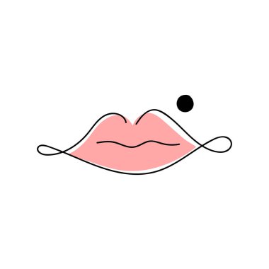 Minimalist tek bir çizgi çizimi. Moda bir çizgi tasarım vektörü grafik çizimi