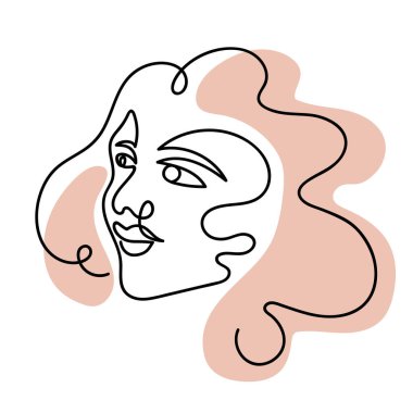 Kozmetik, tişört ve moda için minimalist, oldukça seksi, soyut kadın vücut çizimleri. Bayan portresi konsepti. Moda bir çizgi tasarım vektörü grafik çizimi