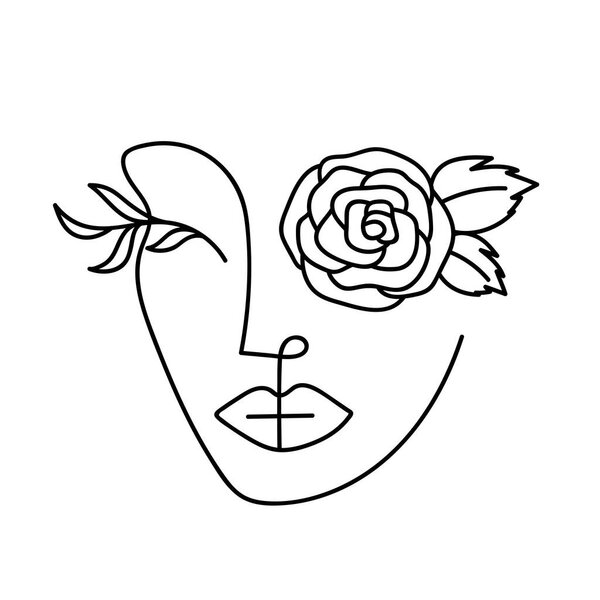 Одна сплошная линия рисования минималистичного довольно сексуального абстрактного тела женщины для косметической, футболки, моды. Концепция женского портрета красоты. Модная векторная графическая иллюстрация