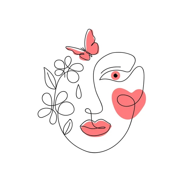 Dibujo Línea Continua Única Mujer Cuerpo Abstracto Bastante Atractivo Minimalista — Vector de stock