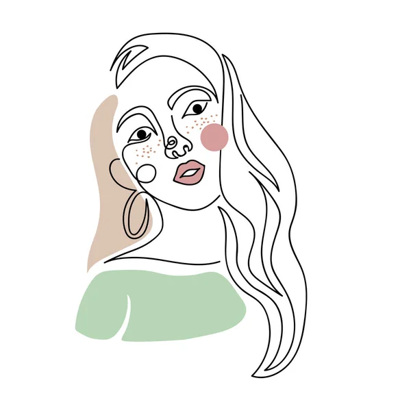 Dibujo Línea Continua Única Mujer Cuerpo Abstracto Bastante Atractivo Minimalista — Vector de stock