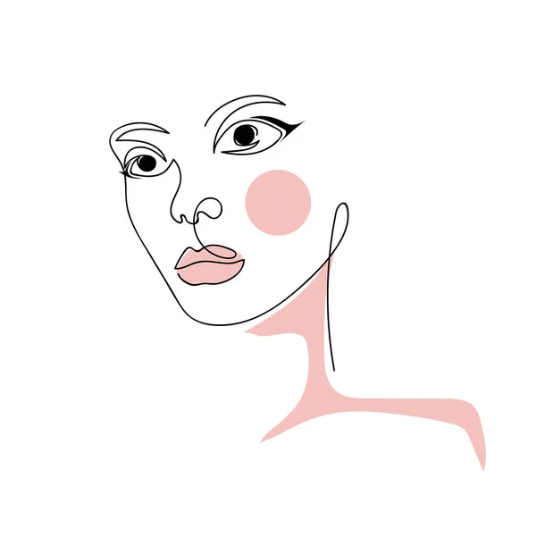 Dibujo Línea Continua Única Mujer Cuerpo Abstracto Bastante Atractivo Minimalista — Vector de stock