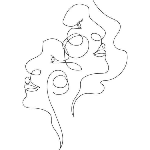 Dibujo Línea Continua Única Mujer Cuerpo Abstracto Bastante Atractivo Minimalista — Vector de stock