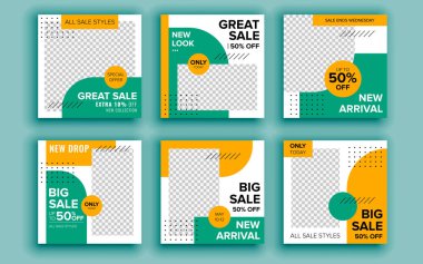 Satış afişleri şablonları tasarımı. Vektör illüstrasyonu.