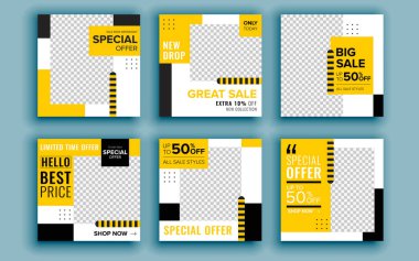 Satış afişleri şablonları tasarımı. Vektör illüstrasyonu.