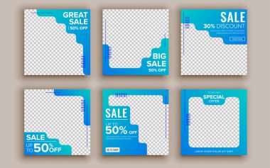 Satış afişleri şablonları tasarımı. Vektör illüstrasyonu.