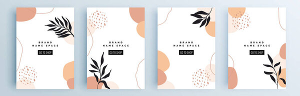 Set of banners templates with floral design. Vector illustration.