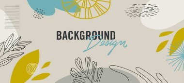 Gri arkaplanda çiçek unsurları olan vektör arkaplan tasarımı