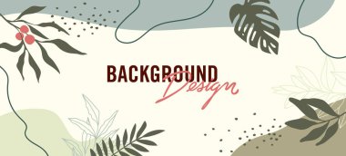 Sarı arkaplanda çiçek unsurları olan vektör arkaplan tasarımı