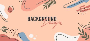 Pembe arka planda çiçek unsurları olan vektör arkaplan tasarımı