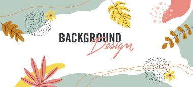 Beyaz arkaplanda çiçek unsurları olan vektör arkaplan tasarımı