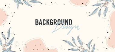 Bej arkaplanda çiçek elemanları olan vektör arkaplan tasarımı