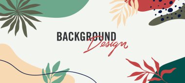 Bej arkaplanda çiçek elemanları olan vektör arkaplan tasarımı