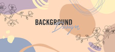 Pembe arka planda çiçek unsurları olan vektör arkaplan tasarımı