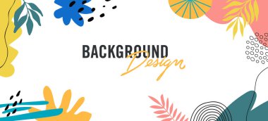 Beyaz arkaplanda çiçek unsurları olan vektör arkaplan tasarımı