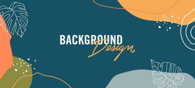 Yeşil arkaplanda çiçek elemanları olan vektör arkaplan tasarımı