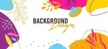 Beyaz arkaplanda çiçek unsurları olan vektör arkaplan tasarımı