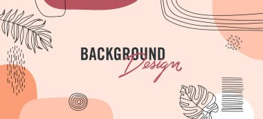 Pembe arka planda çiçek unsurları olan vektör arkaplan tasarımı