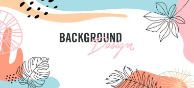 Beyaz arkaplanda çiçek unsurları olan vektör arkaplan tasarımı